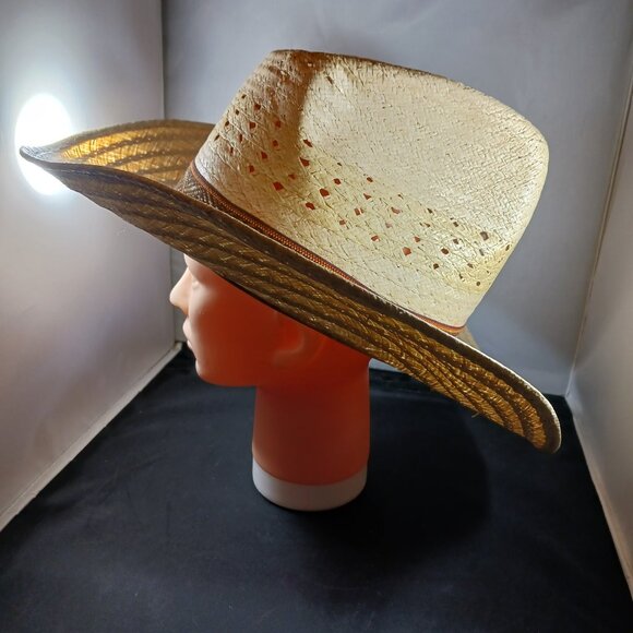 Vintage Western Straw Cowboy Hat 7 1/4 - Picture 3 of 9
